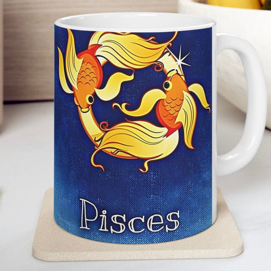 Pisces Zodiac Ceramic Mug, (11oz, 15oz). Perfect Gift for Astrology Enthusiasts. Gift for Her, Gift for Him.