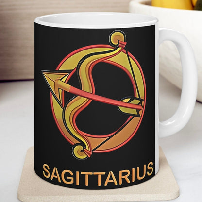 Sagittarius Zodiac Ceramic Mug, (11oz, 15oz). Perfect Gift for Astrology Enthusiasts. Gift for Her, Gift for Him.