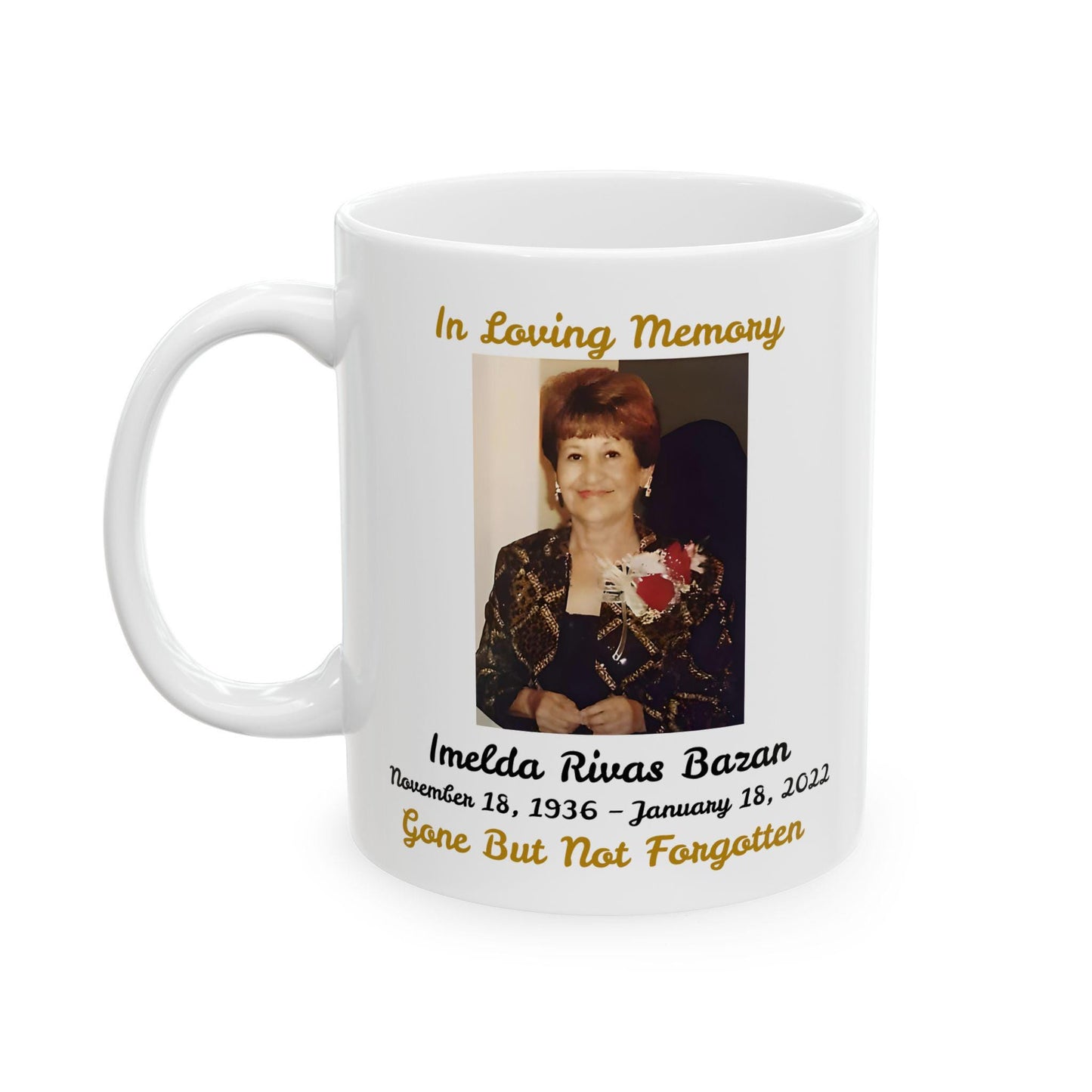 Personalized Grandma Memorial Ceramic Mug with Photo & Poem | Available in 11oz, 15oz | Custom Memorial Mug | Thoughtful Gift for Her/Him.