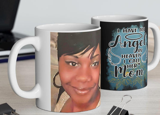 Personalized Mom Memorial Ceramic Mug With Photo and Poem, (11oz, 15oz). Gift for her. Gift for Him.