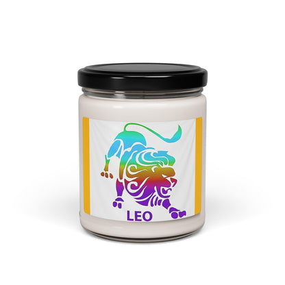 Leo Zodiac Sign - Scented Soy Candle, 9oz. Gift for her. Gift for him.