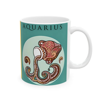 Aquarius Zodiac Ceramic Mug, (11oz, 15oz). Perfect Gift for Astrology Enthusiasts. Gift for Her, Gift for Him.