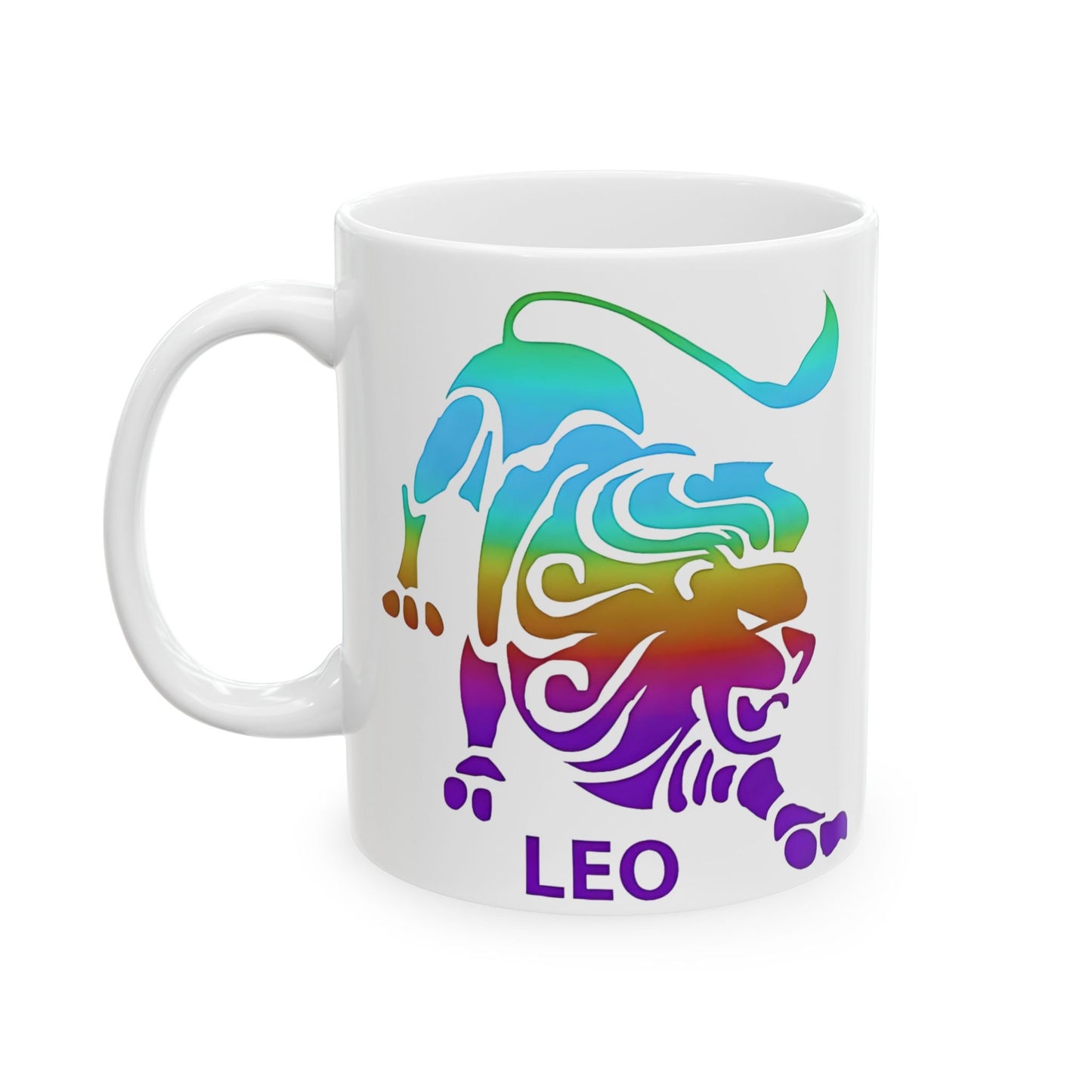 Leo Zodiac Ceramic Mug, (11oz, 15oz). Perfect Gift for Astrology Enthusiasts. Gift for Her, Gift for Him.