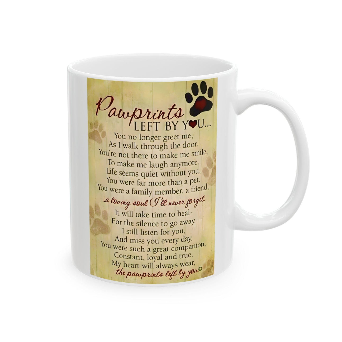 Personalized Memorial Pet Ceramic Mug with Photo and Poem - 11oz and 15oz Options - Heartfelt Gift for Her or Him.