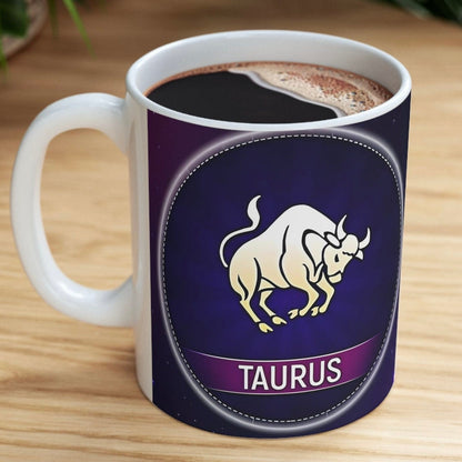 Taurus Zodiac Ceramic Mug, (11oz, 15oz). Perfect Gift for Astrology Enthusiasts. Gift for Her, Gift for Him.