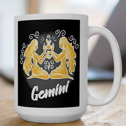 Gemini Zodiac Ceramic Mug, (11oz, 15oz). Perfect Gift for Astrology Enthusiasts. Gift for Her, Gift for Him.