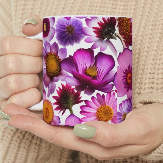 Floral Ceramic Mug, (11oz, 15oz)