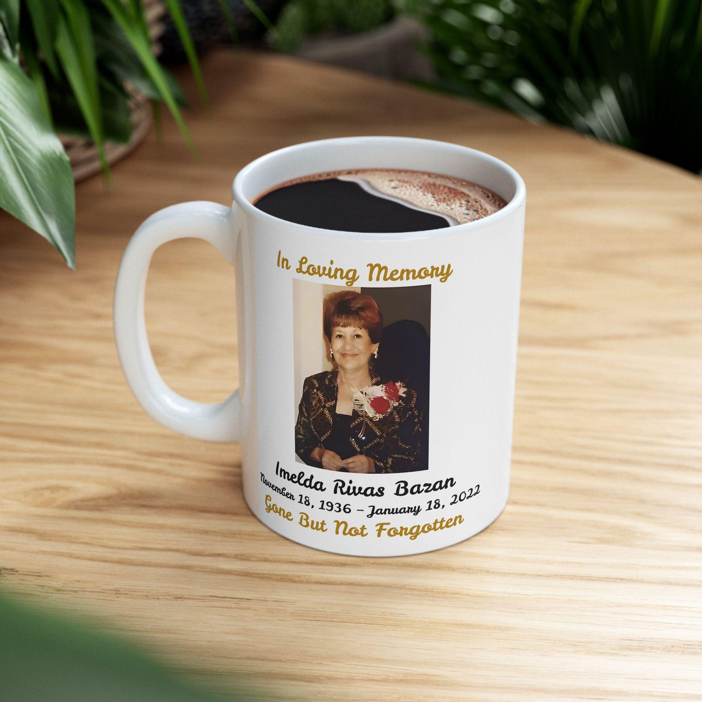 Personalized Grandma Memorial Ceramic Mug with Photo & Poem | Available in 11oz, 15oz | Custom Memorial Mug | Thoughtful Gift for Her/Him.