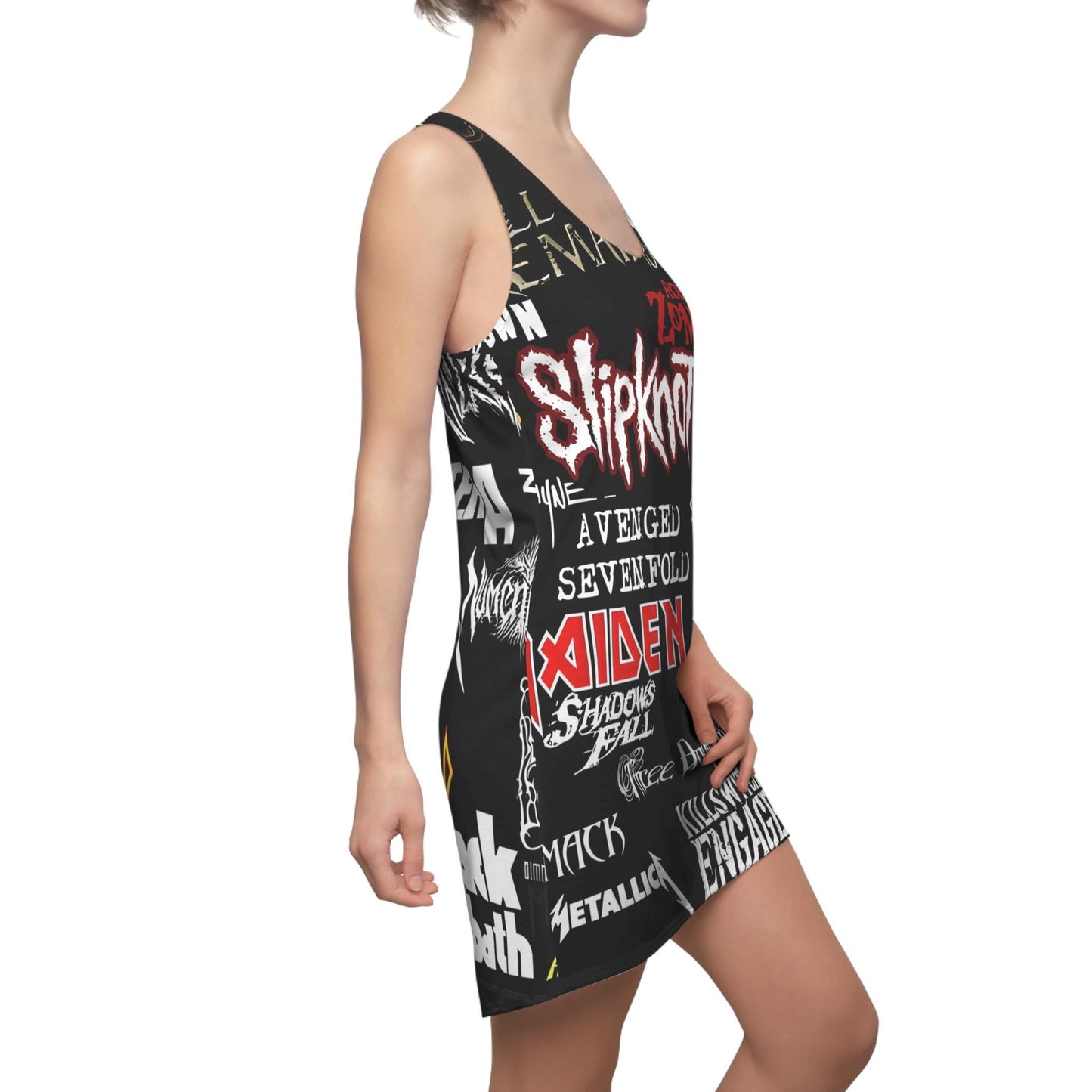 Heavy Metal Women's Cut and Sew Racerback Dress, Perfect Gift for Hard Rock Enthusiasts.