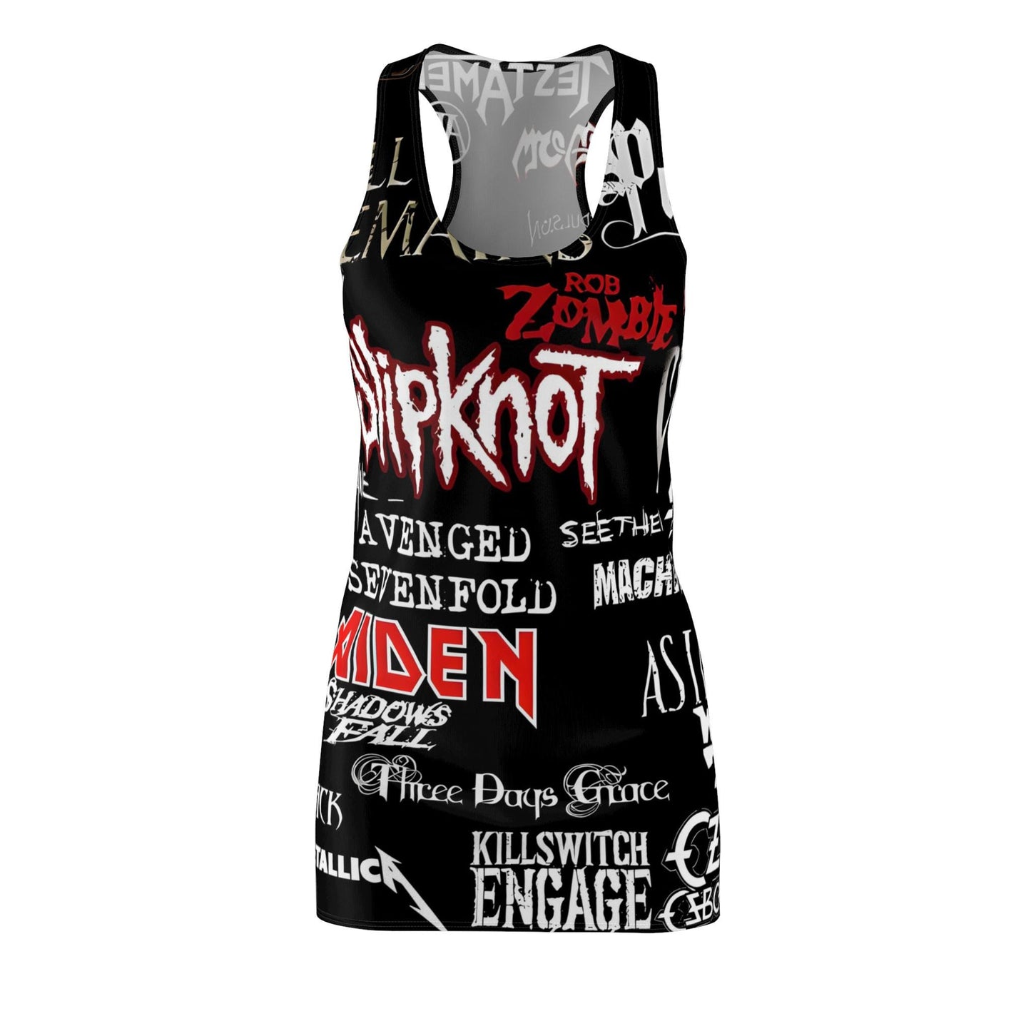 Heavy Metal Women's Cut and Sew Racerback Dress, Perfect Gift for Hard Rock Enthusiasts.