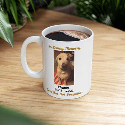 Personalized Memorial Pet Ceramic Mug with Photo and Poem - 11oz and 15oz Options - Heartfelt Gift for Her or Him.