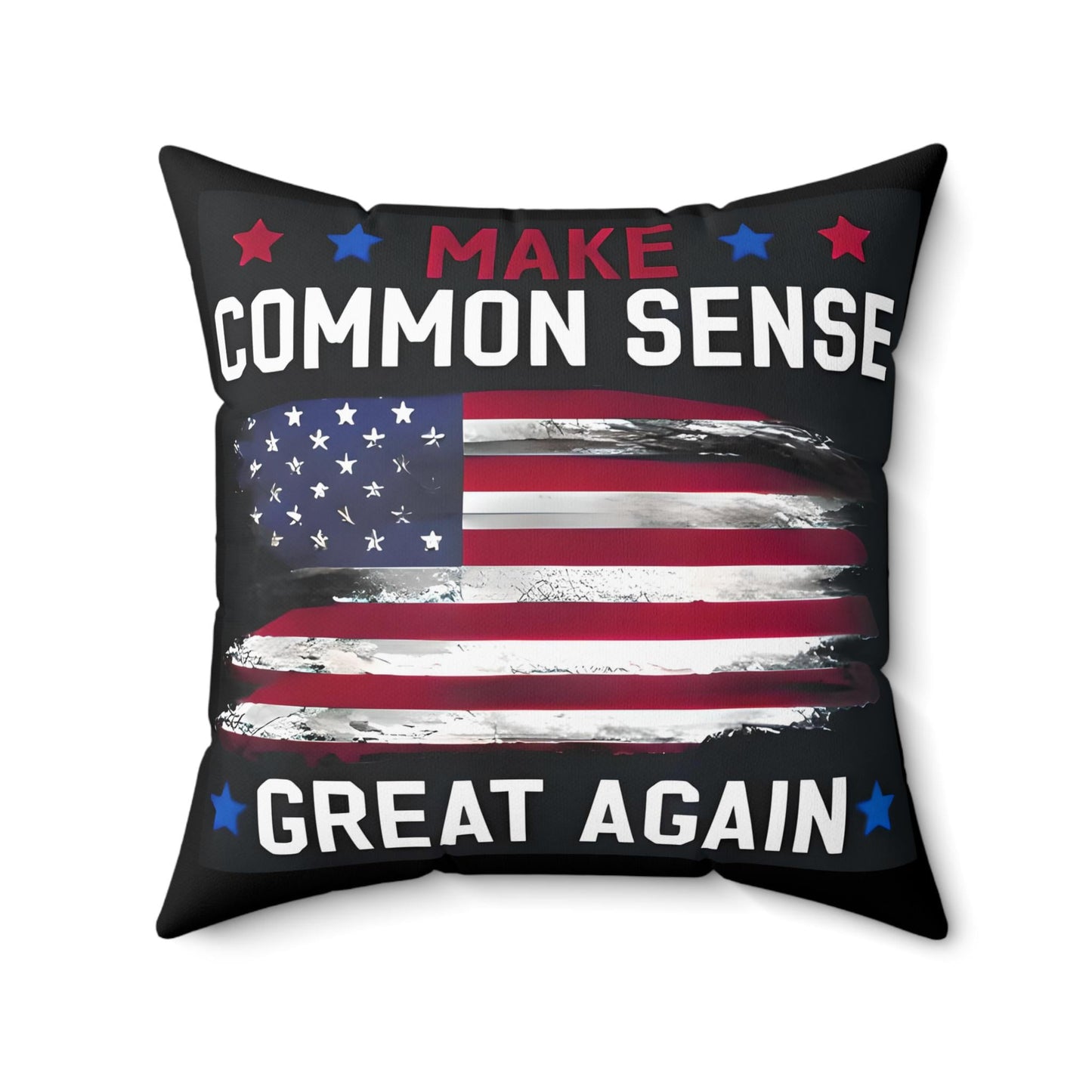 Make Common Sense Great Again Pillow, Spun Polyester Square Throw Pillow, Motivational Home Decor, Political Humor Pillow.