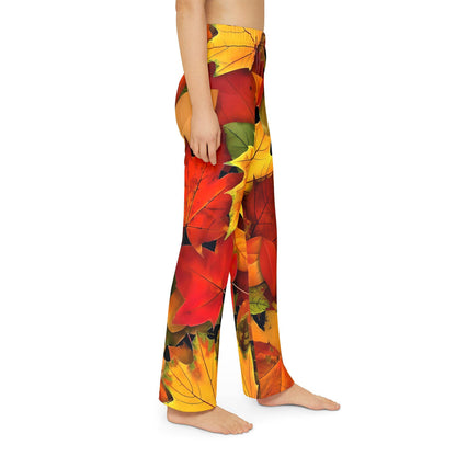 Autumn Leaves Kids Pajama Pants - Soft & Comfortable Sleepwear | Cute Autumn Leaves Pattern | Ideal for Girls | Perfect for Everyday Wear