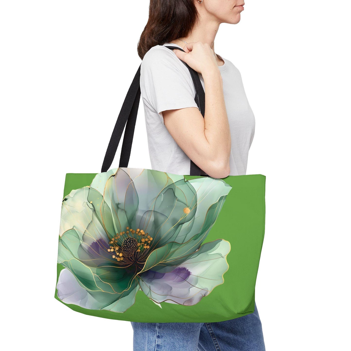 Floral Tote Bag, Botanical Weekend Bag, Large Carryall Purse, Canvas Beach Bag, Boho Shopping Tote. Gift for her.