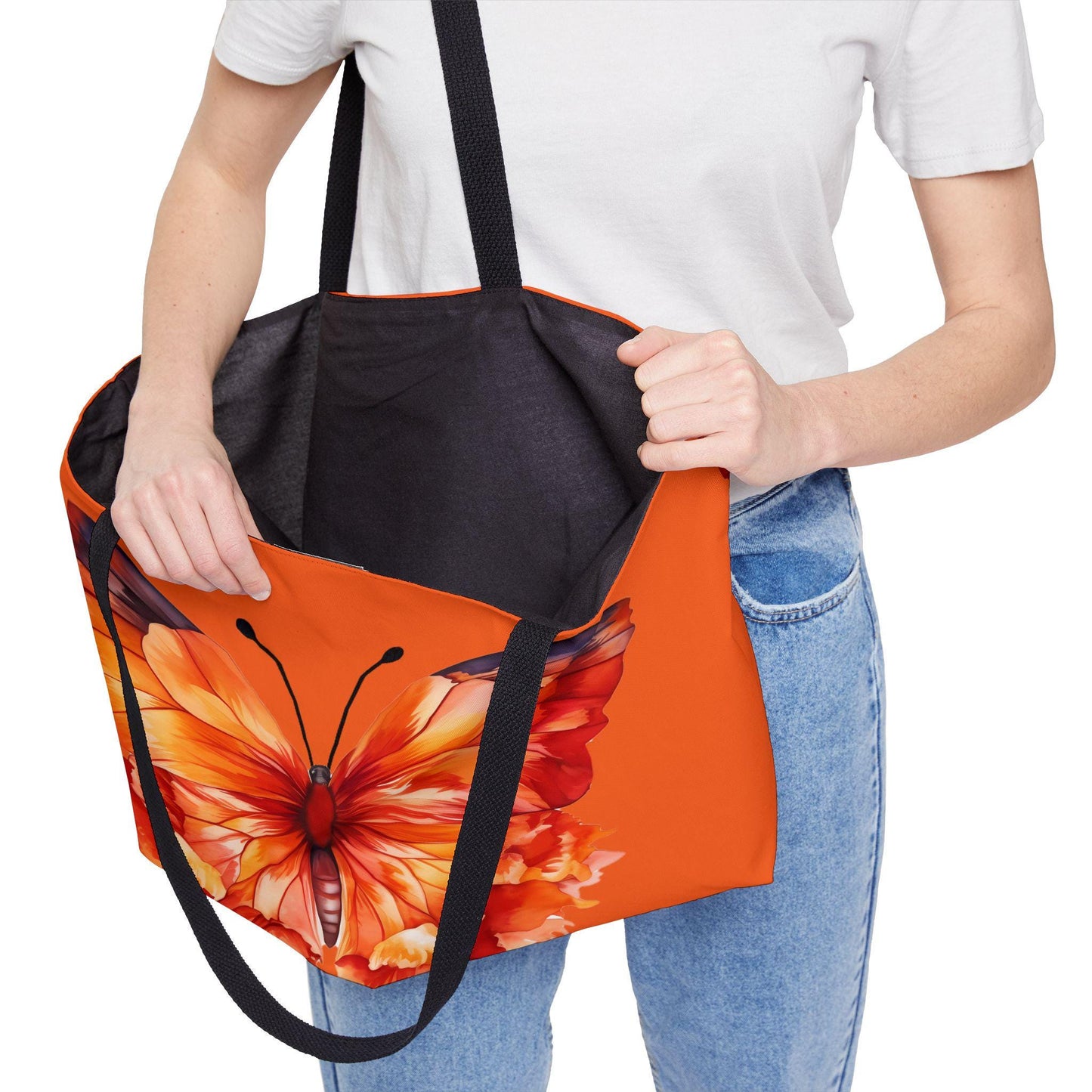 Butterflies Tote Bag, Botanical Weekend Bag, Large Carryall Purse, Canvas Beach Bag, Boho Shopping Tote. Gift for her.