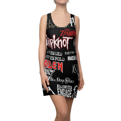 Heavy Metal Women's Cut and Sew Racerback Dress, Perfect Gift for Hard Rock Enthusiasts.