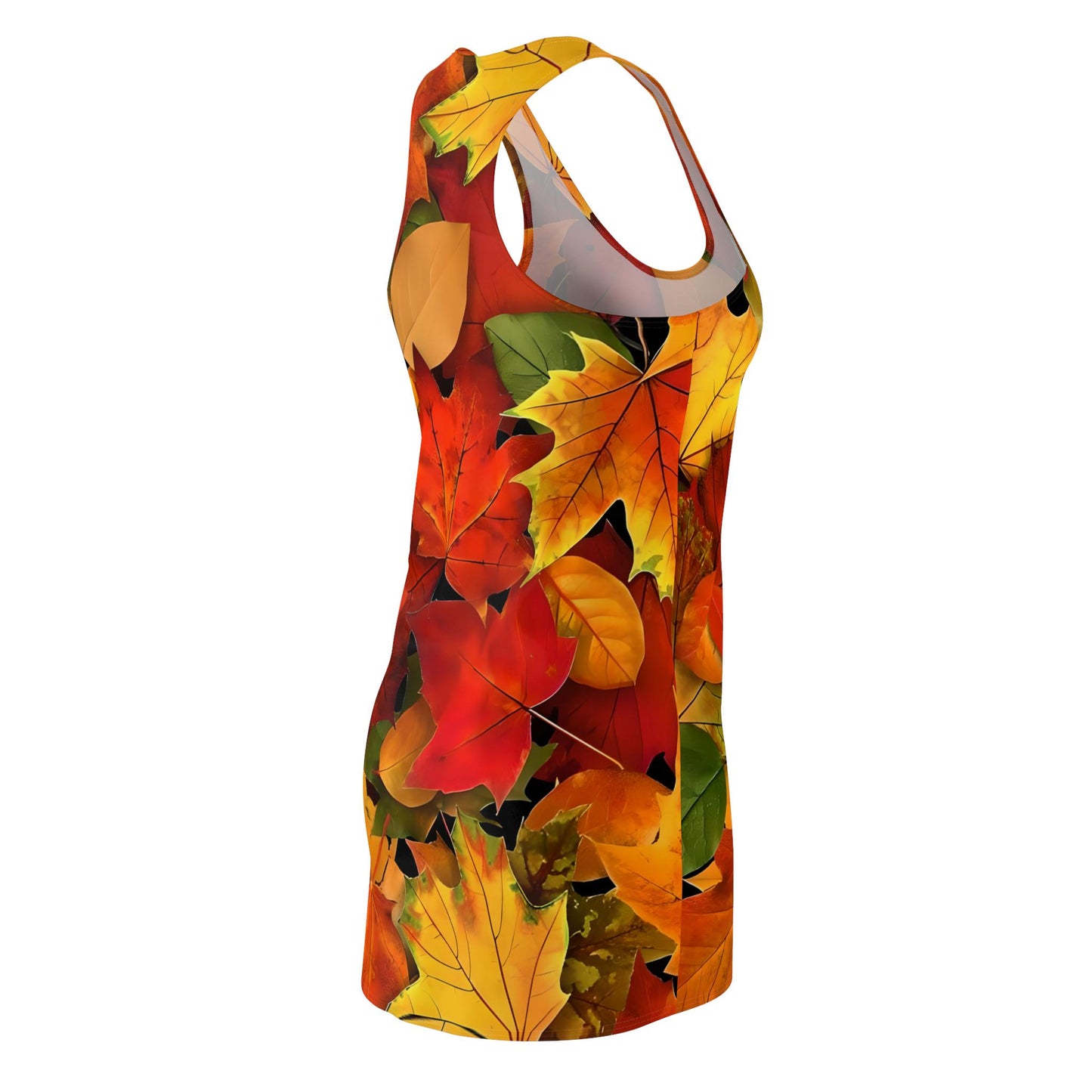 Autumn Leaves Women's Cut and Sew Racerback Dress, Perfect Gift for Her.