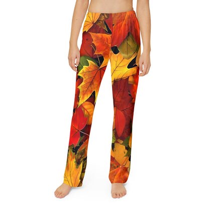 Autumn Leaves Kids Pajama Pants - Soft & Comfortable Sleepwear | Cute Autumn Leaves Pattern | Ideal for Girls | Perfect for Everyday Wear