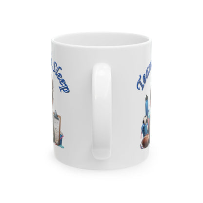 Team No Sleep Ceramic Mug, (11oz, 15oz). Ideal Gift for Mom.