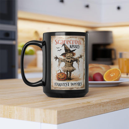 Scarecrow Kisses Harvest Wishes Halloween Mug, Halloween Lover Gift, Halloween Gift, Teacher Gift, Halloween Decor.