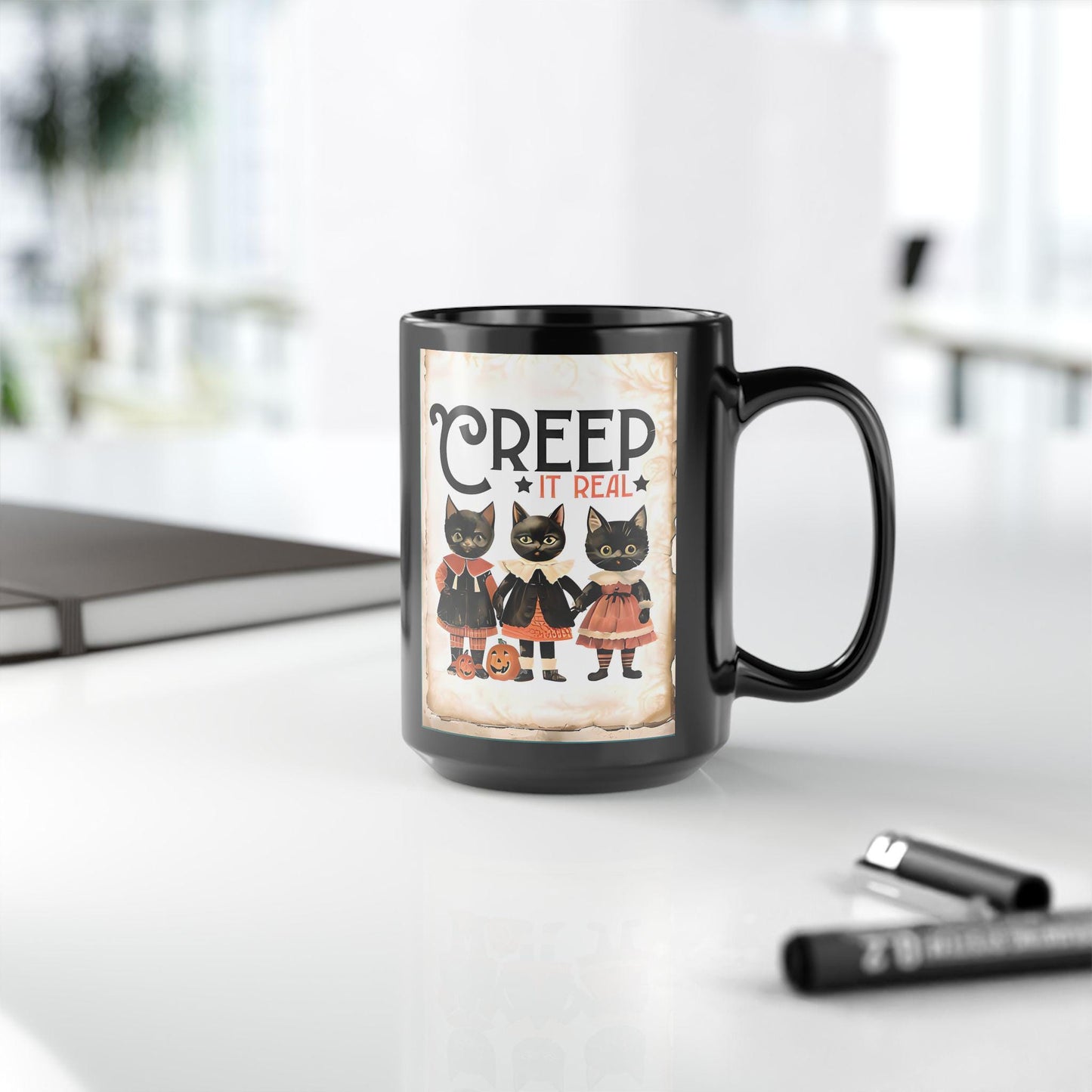 Creep It Real Halloween Mug, Halloween Lover Gift, Halloween Gift, Teacher Gift, Halloween Decor.
