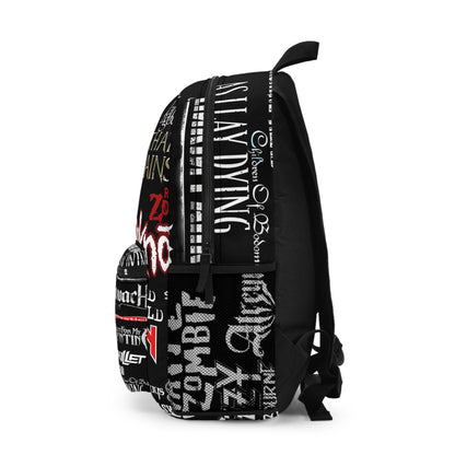 Heavy Metal Collage Backpack - Gift for Her, Gift for Him, Alternative School Bag, Rock Music Lover, Edgy Travel Backpack